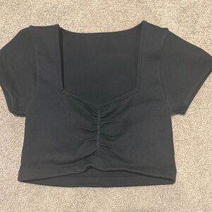 Black Ribbed Women's Top